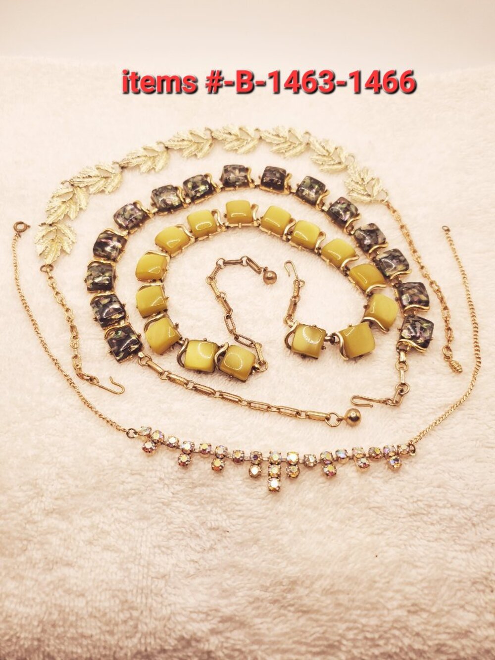 4 Necklaces, items # B-1463-1466,.  wt. 136 grams.